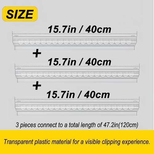 3 Pack Receipt Holder Job Ticket Holders for Restaurant(Total 47.2 in) - size: 3Pack - 40CM - Clear Plastic