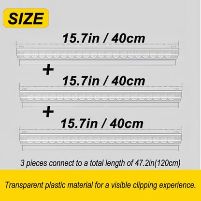 3 Pack Receipt Holder Job Ticket Holders for Restaurant(Total 47.2 in) - size: 3Pack - 40CM - Clear Plastic
