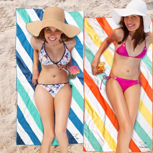 Whale Flotilla 6 Pack Quick Dry Beach Towels Oversized (35"x70"), Microfiber Sand-Free Beach Towel Set, Extra Large Compact Pool Travel Accessories, Navy/Black/Summer/Aqua/Blue/Purple - color: Navy/ Black/ Summer/ Aqua/ Blue/Purple, size: 70.00" x 35.00"