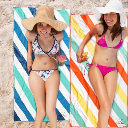 Whale Flotilla 6 Pack Quick Dry Beach Towels Oversized (35"x70"), Microfiber Sand-Free Beach Towel Set, Extra Large Compact Pool Travel Accessories, Navy/Black/Summer/Aqua/Blue/Purple - color: Navy/ Black/ Summer/ Aqua/ Blue/Purple, size: 70.00" x 35.00"