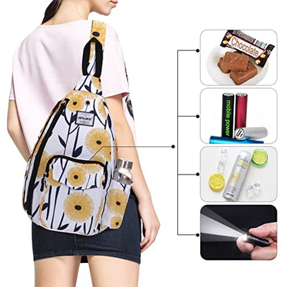 Backpack Sling for Women Anti-Water Crossbody Bag Inclined Adjustable Pack - color: Dandelion