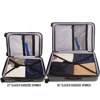 Eddie Bauer Glacier Hardside Spinner Durable PC/ABS Construction 2-Piece Set Suitcase Luggage, Sprig - color: Sprig, size: 2-Piece Luggage Set