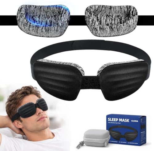 CLOZIA Eye Mask for Men, 3D Deep Eye Cups Blackout Sleep Mask - color: Flaxen Gray