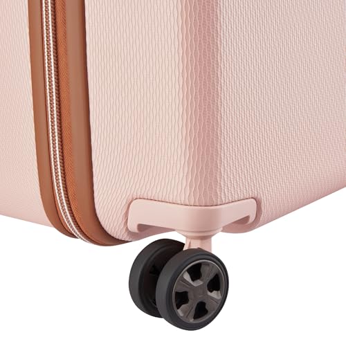 DELSEY PARIS Chatelet Air 2.0 Checked Luggage Trunk 26 Inch, Hardside Polycarbonate Suitcase, Dual-Density Spinner Wheels, TSA Lock, Blush Pink - color: Blush Pink, size: Checked-26 Inch Trunk