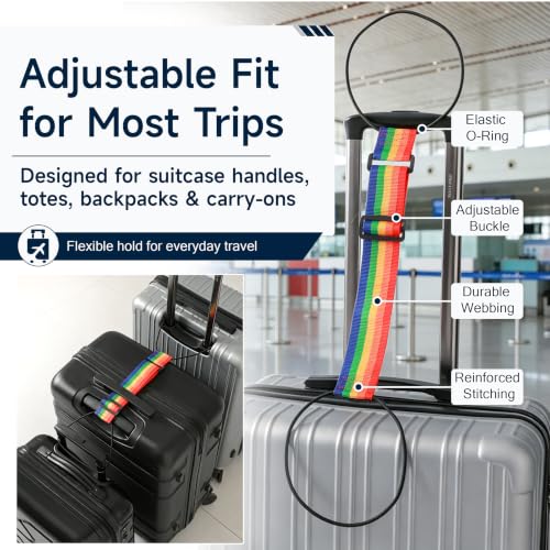 2 Pack Luggage Connector Straps for Suitcases 25 Colors, Adjustable Elastic Travel Bag Strap with Dual Stability Design, Add-a-Bag Hands-Free Luggage Belt, Fits Most Carry-On & Checked Luggage - color: Cosmology