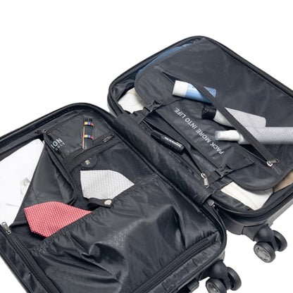 Kenneth Cole REACTION Renegade Luggage Expandable 8-Wheel Spinner Lightweight Hardside Suitcase, Midnight Plum, 24-Inch Checked - color: Midnight Plum, size: 24-Inch Checked
