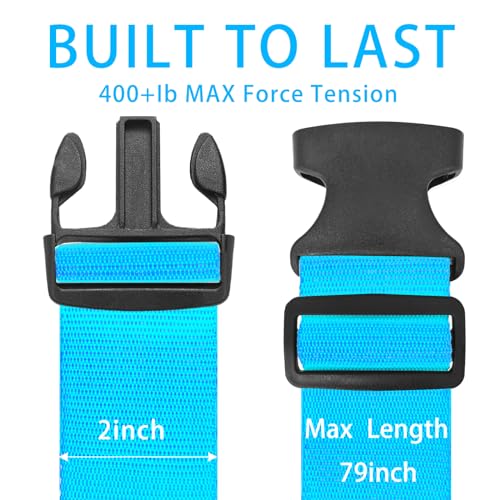 BILIONE Luggage Straps for Suitcases,79" Long Adjustable Luggage Belts - color: Blue+Green, size: 8Pcs