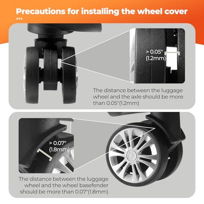8Pcs Luggage Wheel Covers, Travel Accessories (Gradient Warm Orange) - color: Gradient Warm Orange