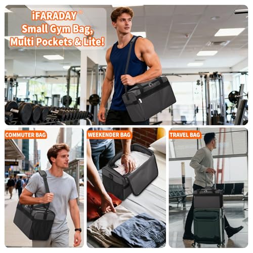 iFARADAY 20L Small Duffle Bag for Travel/Gym, Dark Gray - color: Dark Gray