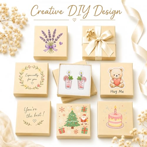 Jewelry Gift Boxes, 40 Pack 3.5x3.5x1 Inch, Brown - size: 3.5x3.5x1 Inch (Pack of 40)