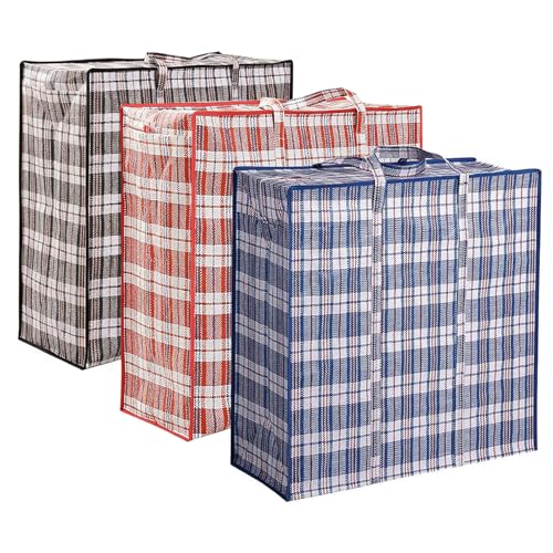 3 Pack 158L Extra Large Moving Bags - Zippers & Wrap-Around Handles - size: X-Large 3 Pack