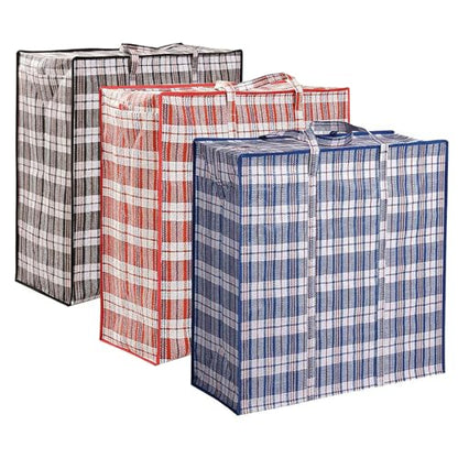 3 Pack 158L Extra Large Moving Bags - Zippers & Wrap-Around Handles - size: X-Large 3 Pack