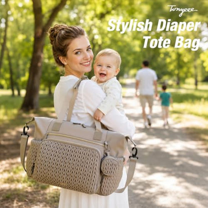 Diaper Bag Tote, Large Baby Hospital Bag for Labor Delivery Mom - color: Taupe