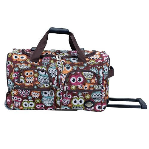 Rockland Rolling Duffel Bag, Black, 22" - color: OWL, size: 22"