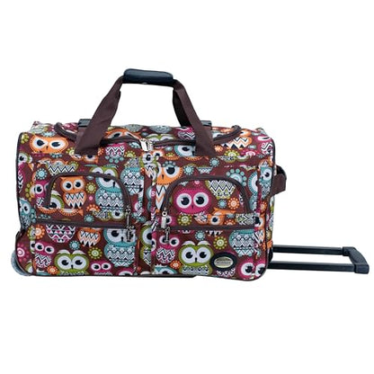 Rockland Rolling Duffel Bag, Black, 22" - color: OWL, size: 22"