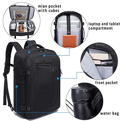 BANGE Travel Overnight Backpack,40-Liter FAA Flight Approved Weekender Bag Carry on Backpack… - color: Black