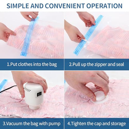Vacuum Storage Bags with Electric Pump 8 Pack Jumbo Size - size: 4 Large,4 Super Jumbo