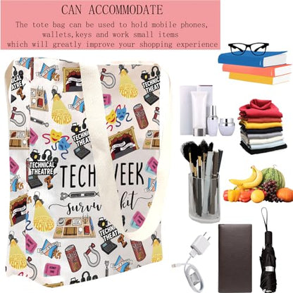 POFULL Theatre Tech Week Gift Tech Week Survival kit Tote Bags Theatre Lover Gift (Tech Week Tote Bag) - color: Tech Week Tote Bag