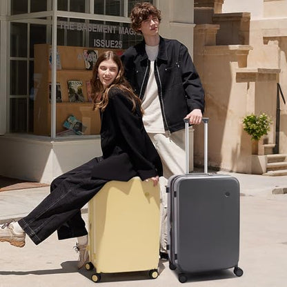 mixi 20 Inch Large Expandable Carry on Luggage Suitcase with Spinner Wheels, Hardside Rolling Travel Suitcase PC with TSA Lock, Lark Yellow - color: Lark Yellow, size: 20 Inch EXT