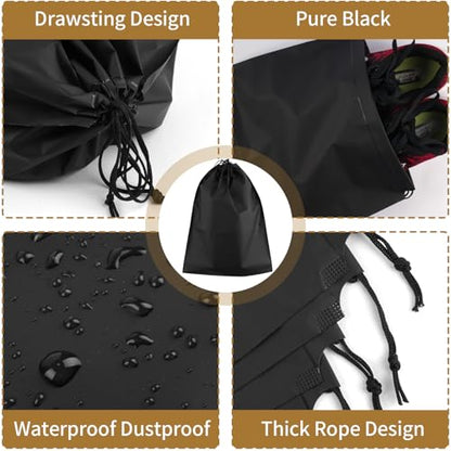 50 Pack Shoe Bags for Travel, Black Travel Shoe Bags for Packing Waterproof - color: Black