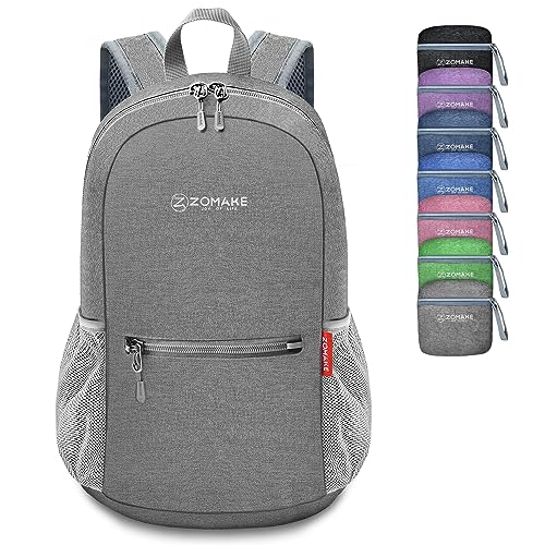 ZOMAKE Lightweight Packable Backpack, 10L Small Foldable Daypack for Hiking - color: Grey A5, size: 10L