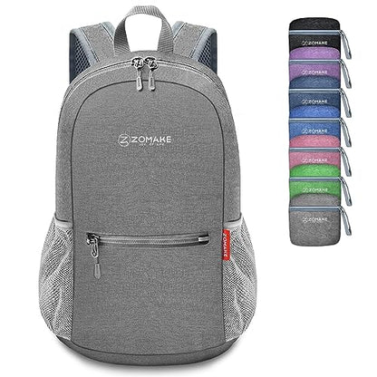 ZOMAKE Lightweight Packable Backpack, 10L Small Foldable Daypack for Hiking - color: Grey A5, size: 10L