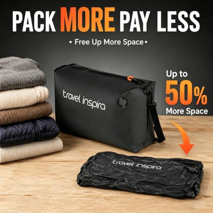 Compression Packing Cube with Electric Pump, Waterproof Travel Storage Bag - size: 2 Bag, 1 Pump