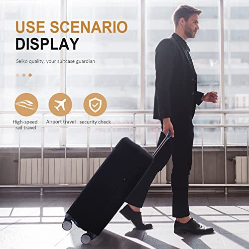 Travel Luggage Cover Suitcase Protector Scratch-Resistant Fit 19-31 Inch Suitcase, Not Included Suitcase (Black, XL(28-29inch)) - color: Black, size: 28-29 inch