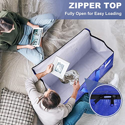 StorageRight Moving Bags, Moving Boxes, 93L 4-Pack Sotrage Bags Totes, Blue - color: Blue, size: 4 Pack