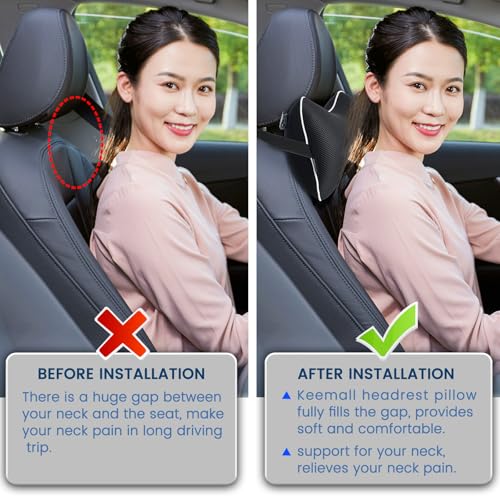Keemall Inflatable Car Neck Pillow for Driving, Travel, Camping & Office - color: Black, size: Medium