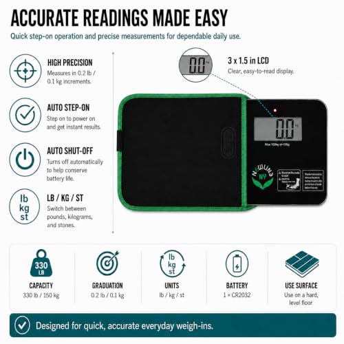 600 Super Mini Travel Bathroom Scale with Sleeve, Black - color: Black