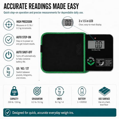 600 Super Mini Travel Bathroom Scale with Sleeve, Black - color: Black