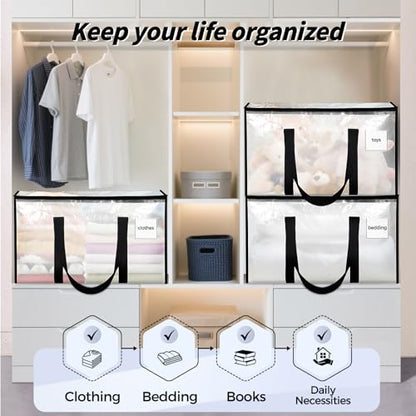 ukeetap 16 Pack Extra Large Clothes Storage Bins with Lids, Clear - color: Clear, size: 16 Pack