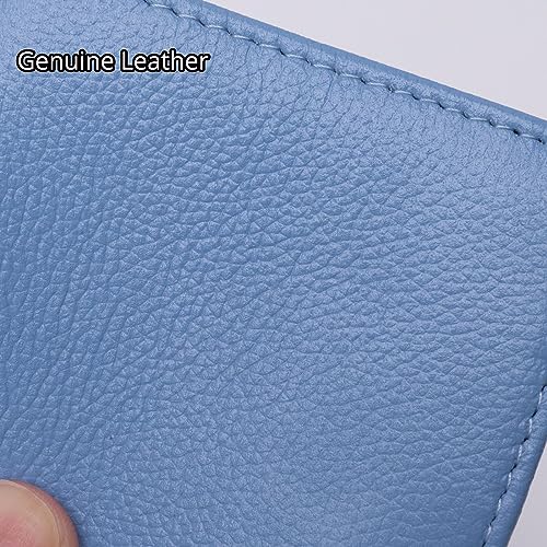 Bveyzi Ultra Slim Small RFID Wallet for Women, Leather Tiny Thin Bifold Pocket Ladies Wallet - color: Blue