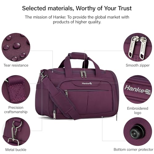 Hanke Small Underseat Carry On Luggage Bags for Travel with 10 Pockets. - color: Purple, size: Underseat Carry-On