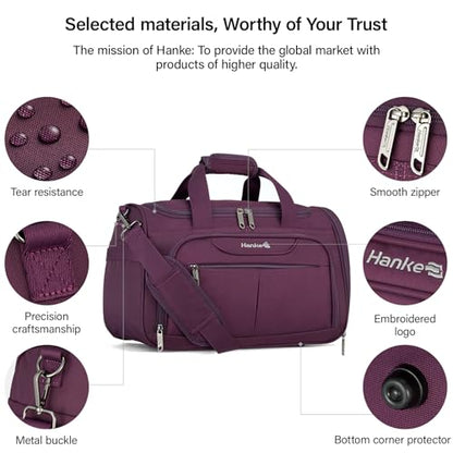 Hanke Small Underseat Carry On Luggage Bags for Travel with 10 Pockets. - color: Purple, size: Underseat Carry-On