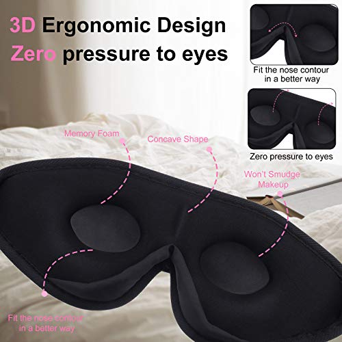 Geyoga 2 Pcs 3D Sleep Mask for Kid Foam Eye Mask,Pink and Yellow - color: Pink and Yellow