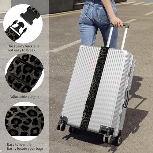 Luggage Straps for Suitcases, Heavy Duty Travel Belt with Quick-Release Buckle, Adjustable Suitcase Strap, Cute Luggage Accessories for Travel Camouflage Leopard Print - color: Camouflage Leopard Print
