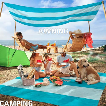 Beach Blanket Sandproof Waterproof Oversized 78"x81"/10'x9' Compact mat - color: Light Green, size: 78''×110''