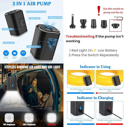 60L Vacuum Backpack Travel, TSA Lock, Charging Port, Waterproof - size: 60L with Pump