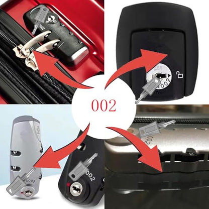 4PCS Luggage Keys 007 002 for Luggage Locks Suitcase Padlock (1SET-(002+007+Safe+006)) - style: 1SET-(002+007+SAFE+006)