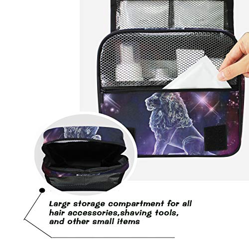 senya Hanging Travel Toiletry Bag Kit Makeup Case Cosmetics Organizer for Men Women - color: Leo Constellation Space