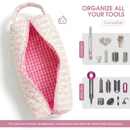 Hair Tools Travel Bag Compatible with Dyson Airwrap Shark FlexStyle - color: Ditsy Floral