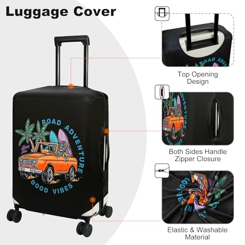 HYPER VENTURE Travel Luggage Cover Suitcase Protector Fits 23-26 Inch, M - color: Road Adventure, size: M