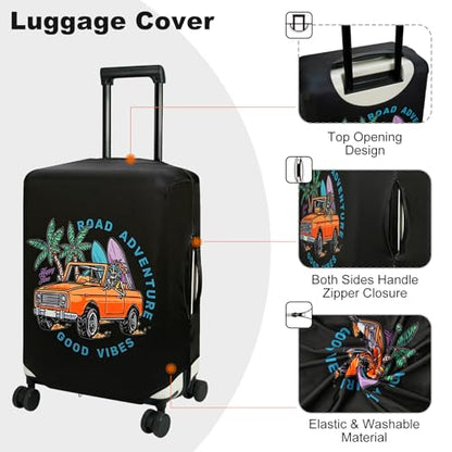 HYPER VENTURE Travel Luggage Cover Suitcase Protector Fits 23-26 Inch, M - color: Road Adventure, size: M