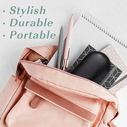 MoKo Double Eyeglass Case,Glasses and contact case 2 in 1 with Mirror - color: Aa-black