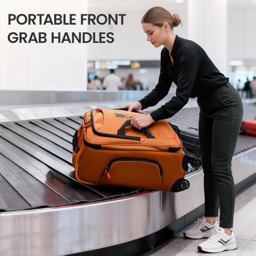 2-Piece Set(22/30in) Softside Luggage Sets w/Spinner Wheels - color: Orange, size: 2-Piece Set (22"/30'')