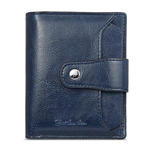 BOSTANTEN Leather Womens Wallet Small RFID Blocking Credit Card Holder - color: 5-Navy