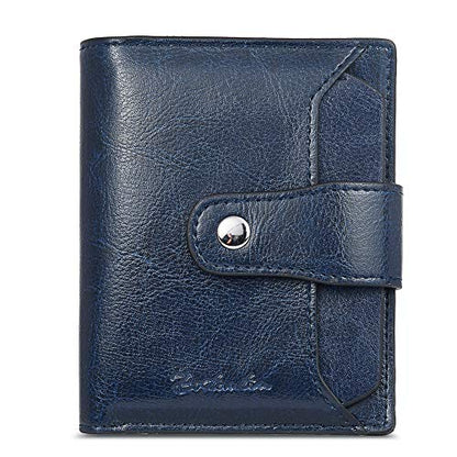 BOSTANTEN Leather Womens Wallet Small RFID Blocking Credit Card Holder - color: 5-Navy