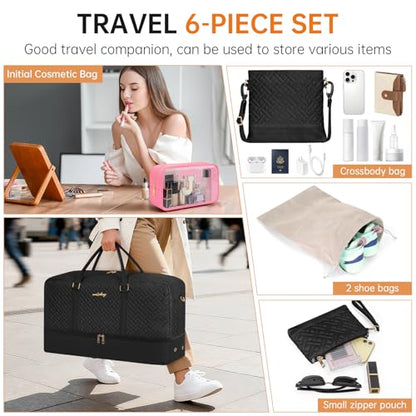 21" Weekender Bag Overnight Bag Travel Duffel Bag for Women - size: With J Makeup Bag